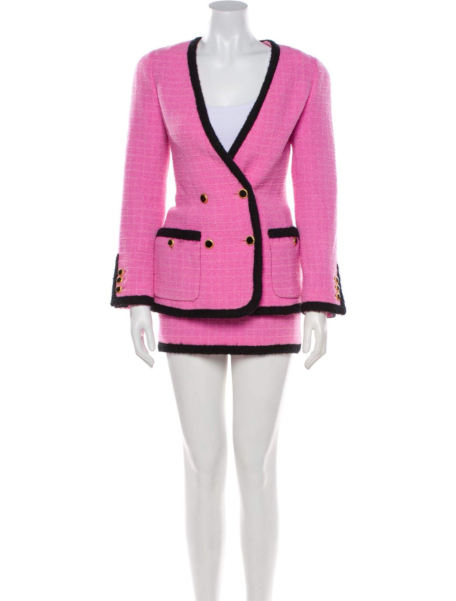 Alessandra Rich Virgin Wool Striped Skirt Suit w/ Tags