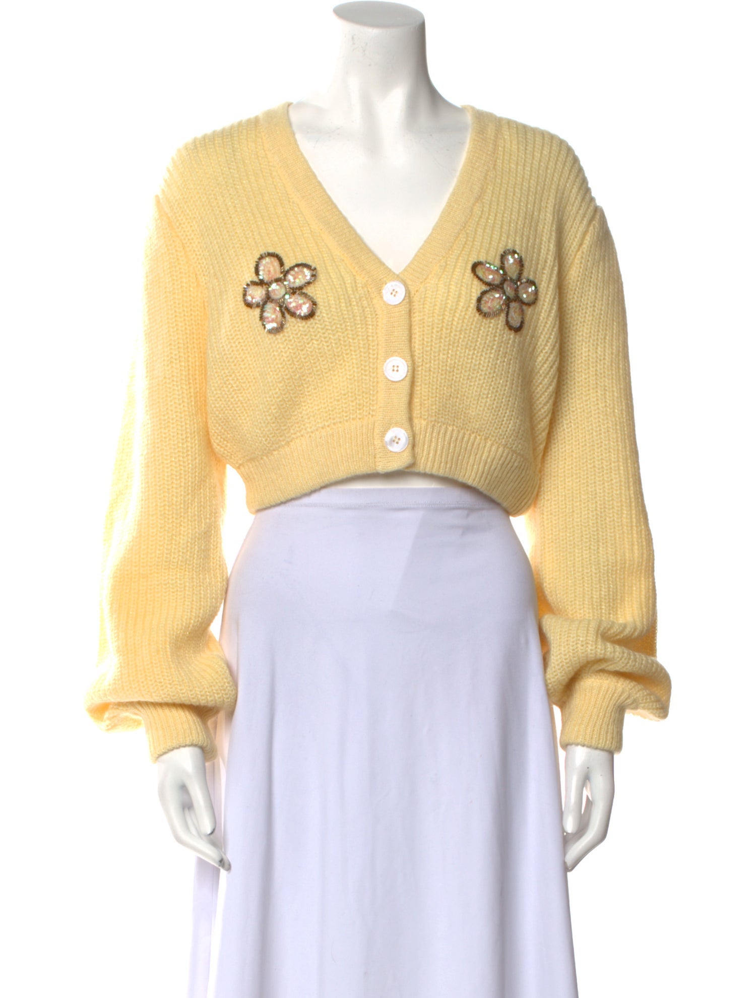 Alessandra Rich Mohair V-Neck Sweater