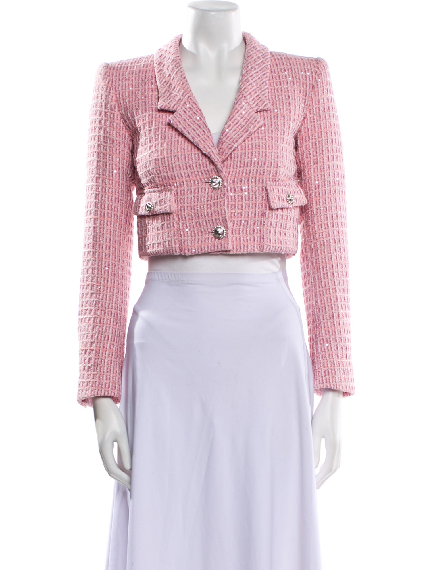 Alessandra Rich Tweed Pattern Bolero w/ Tags