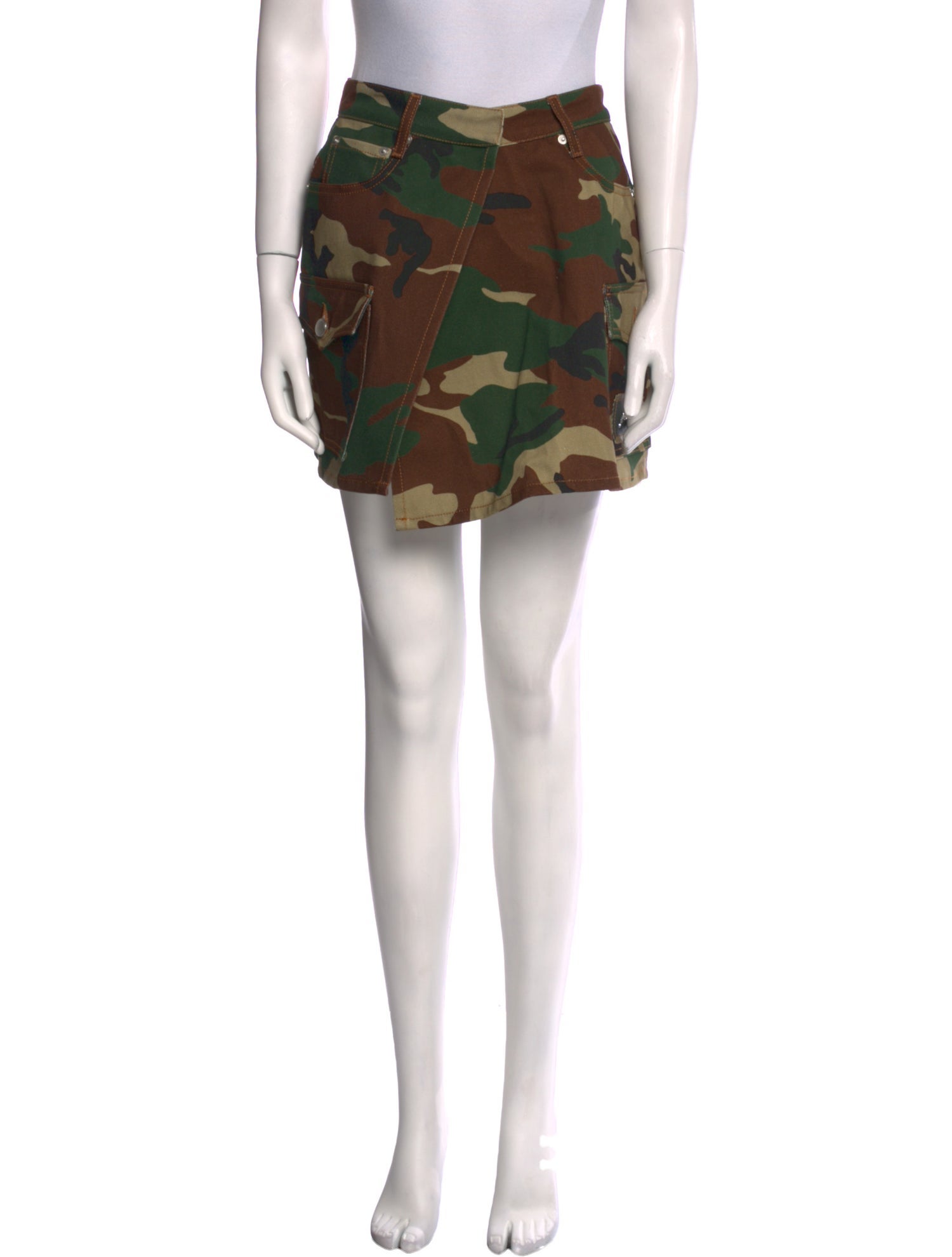Alessandra Rich Camouflage Print Mini Skirt