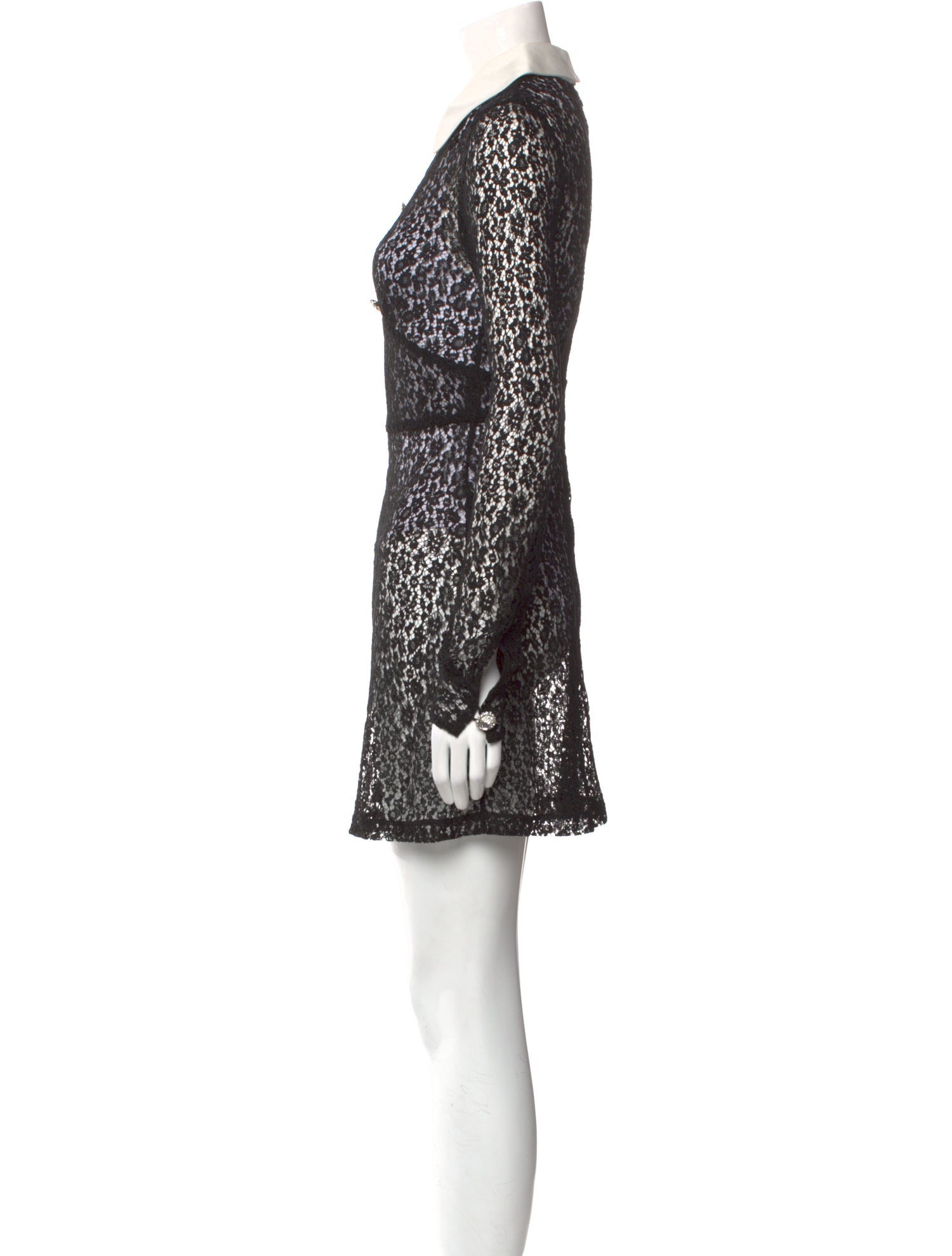 Alessandra Rich Lace Pattern Mini Dress