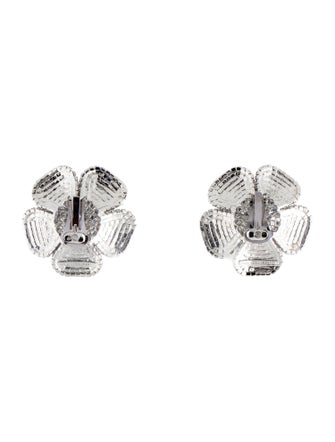 Alessandra Rich Crystal Flower Clip-On Earrings