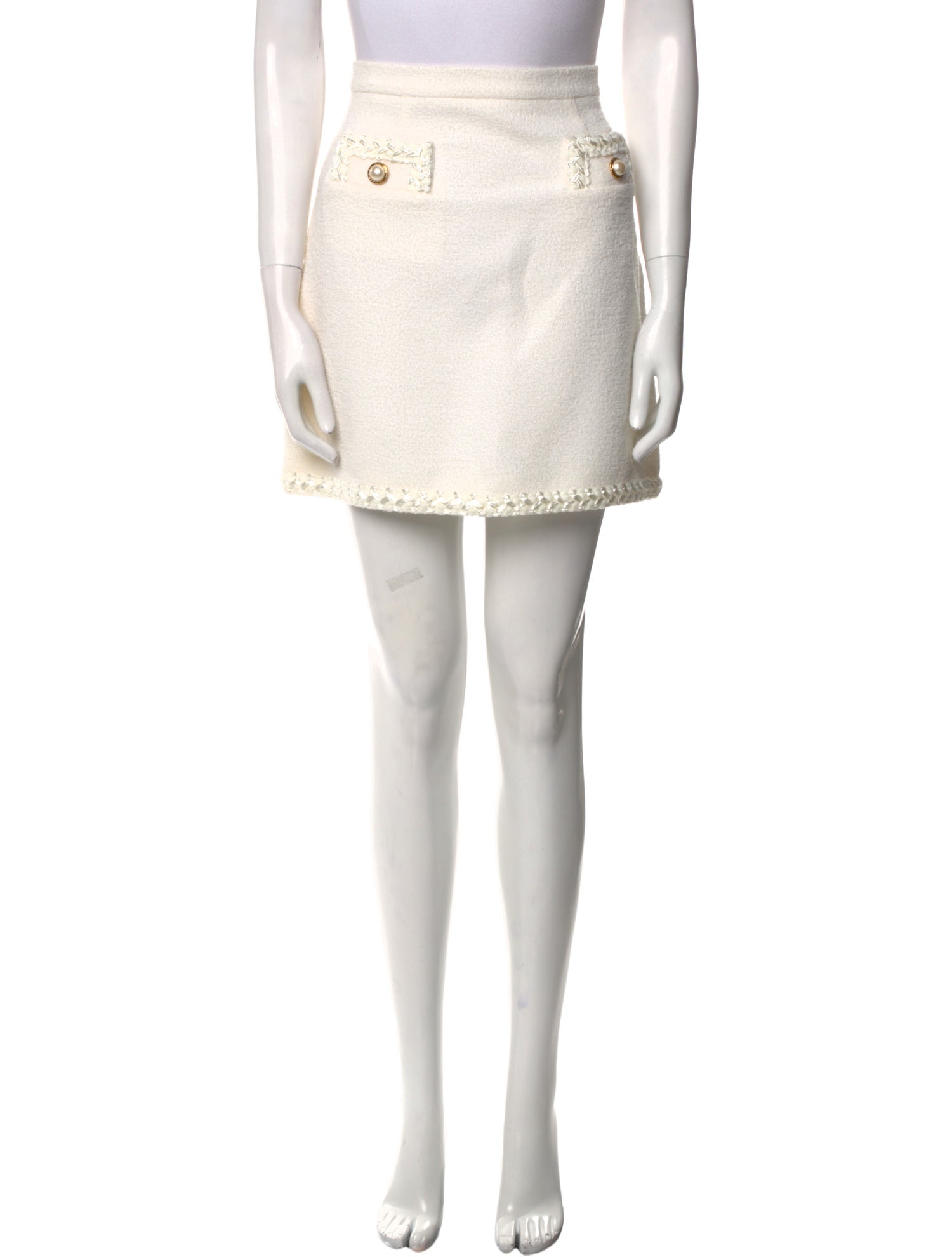 Alessandra Rich Virgin Wool Mini Skirt