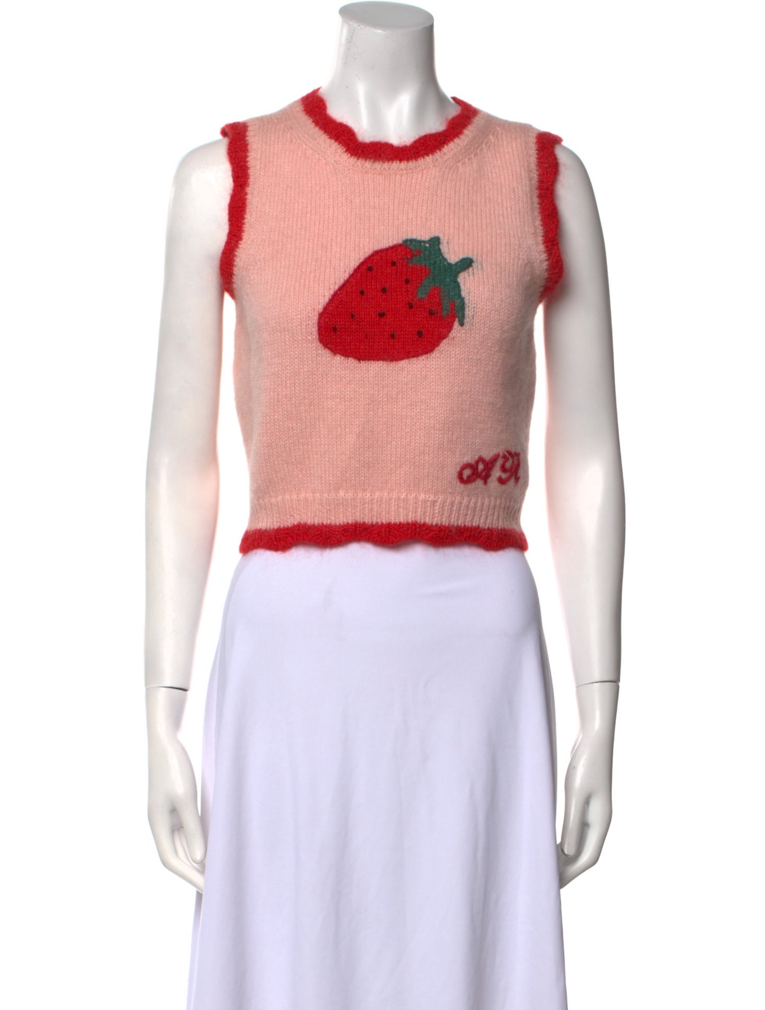 Alessandra Rich Mohair Graphic Print Sweater