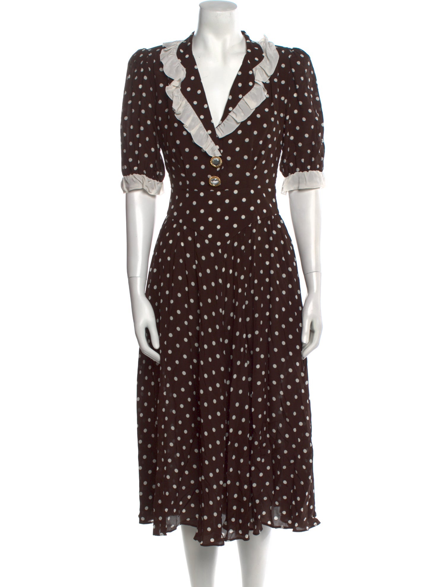 Alessandra Rich Silk Midi Length Dress