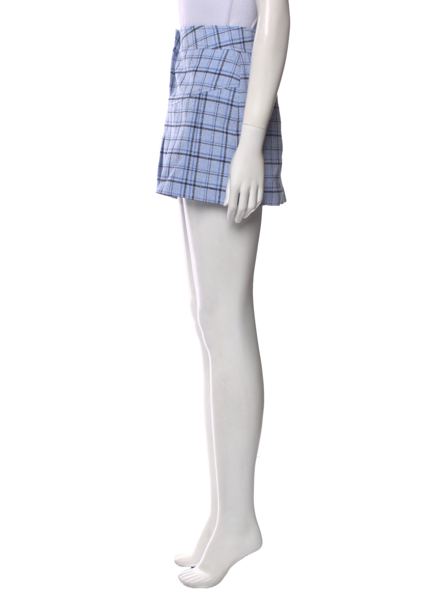 Alessandra Rich Plaid Print Mini Skirt