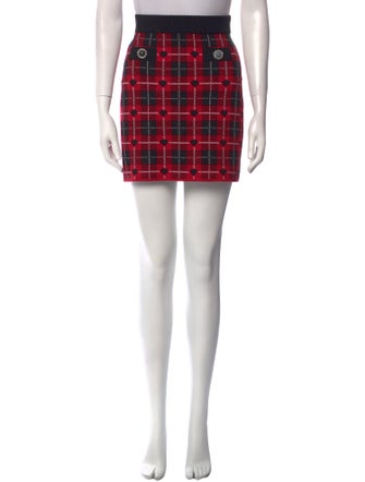 Alessandra Rich Plaid Print Mini Skirt