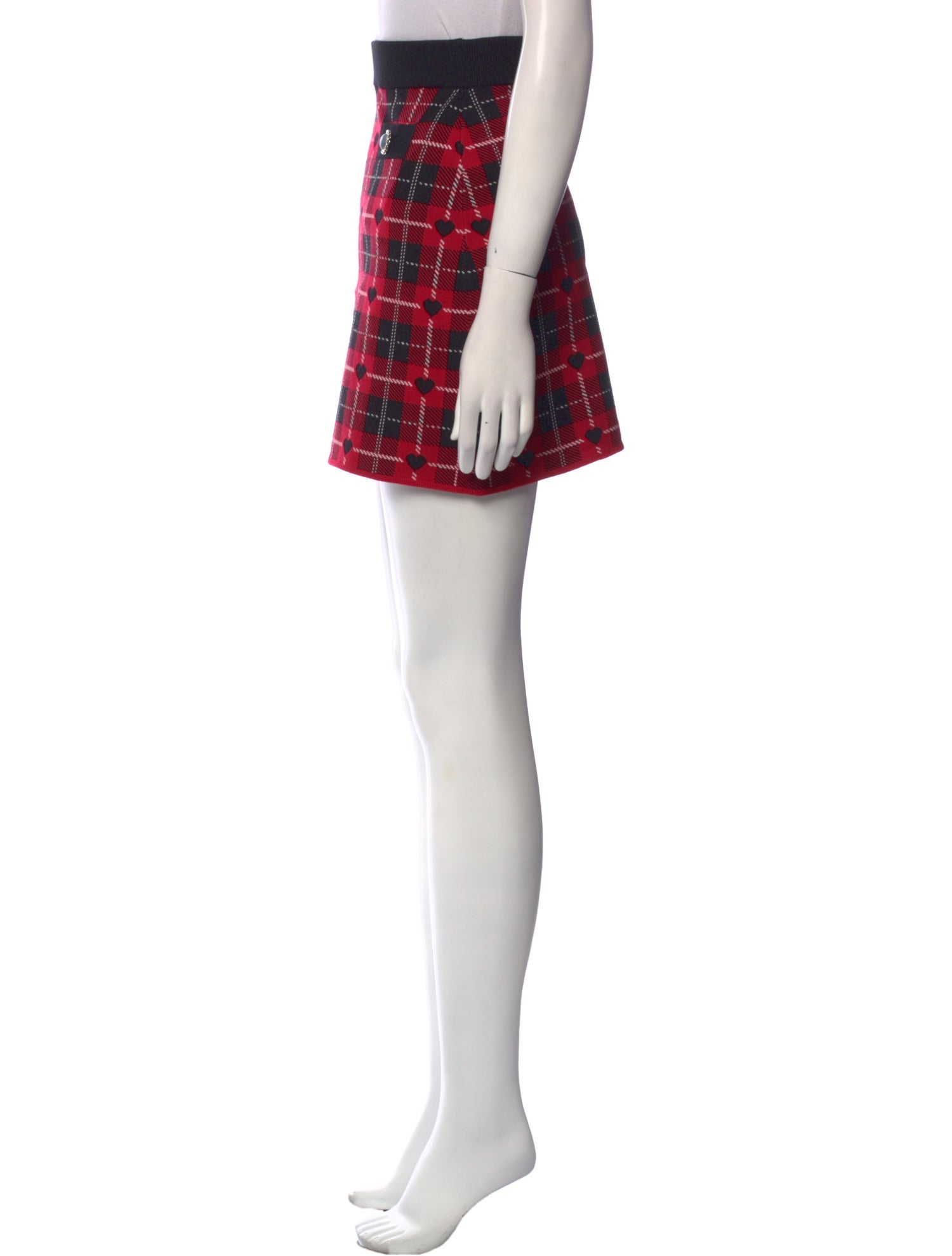 Alessandra Rich Plaid Print Mini Skirt