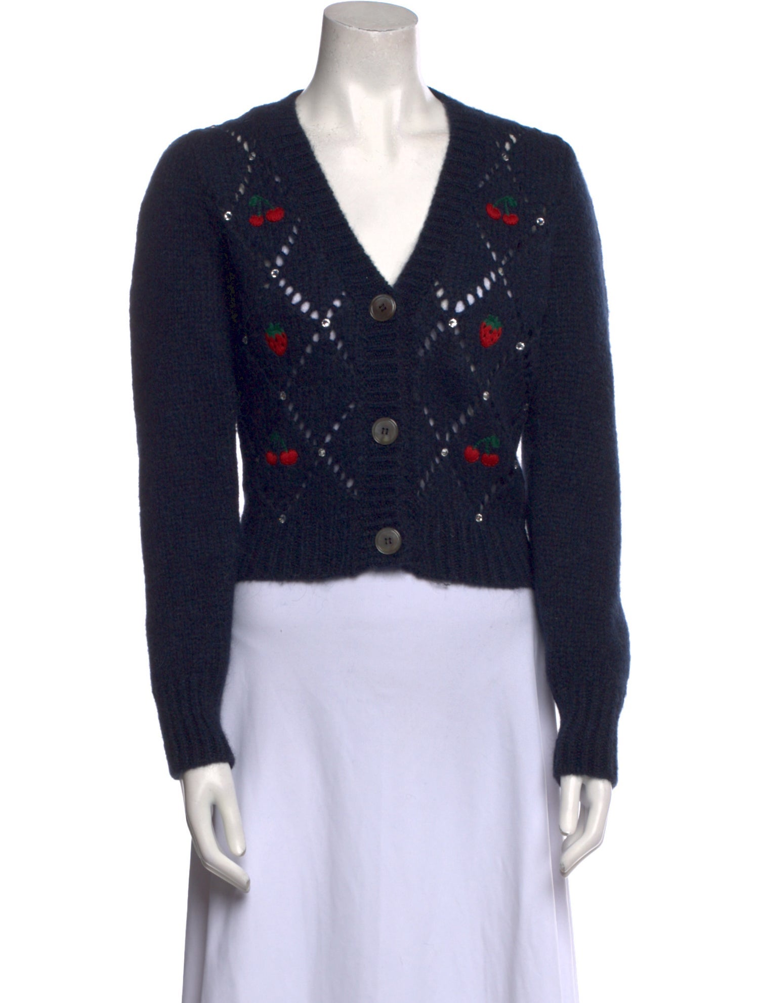 Alessandra Rich Alpaca Printed Sweater w/ Tags