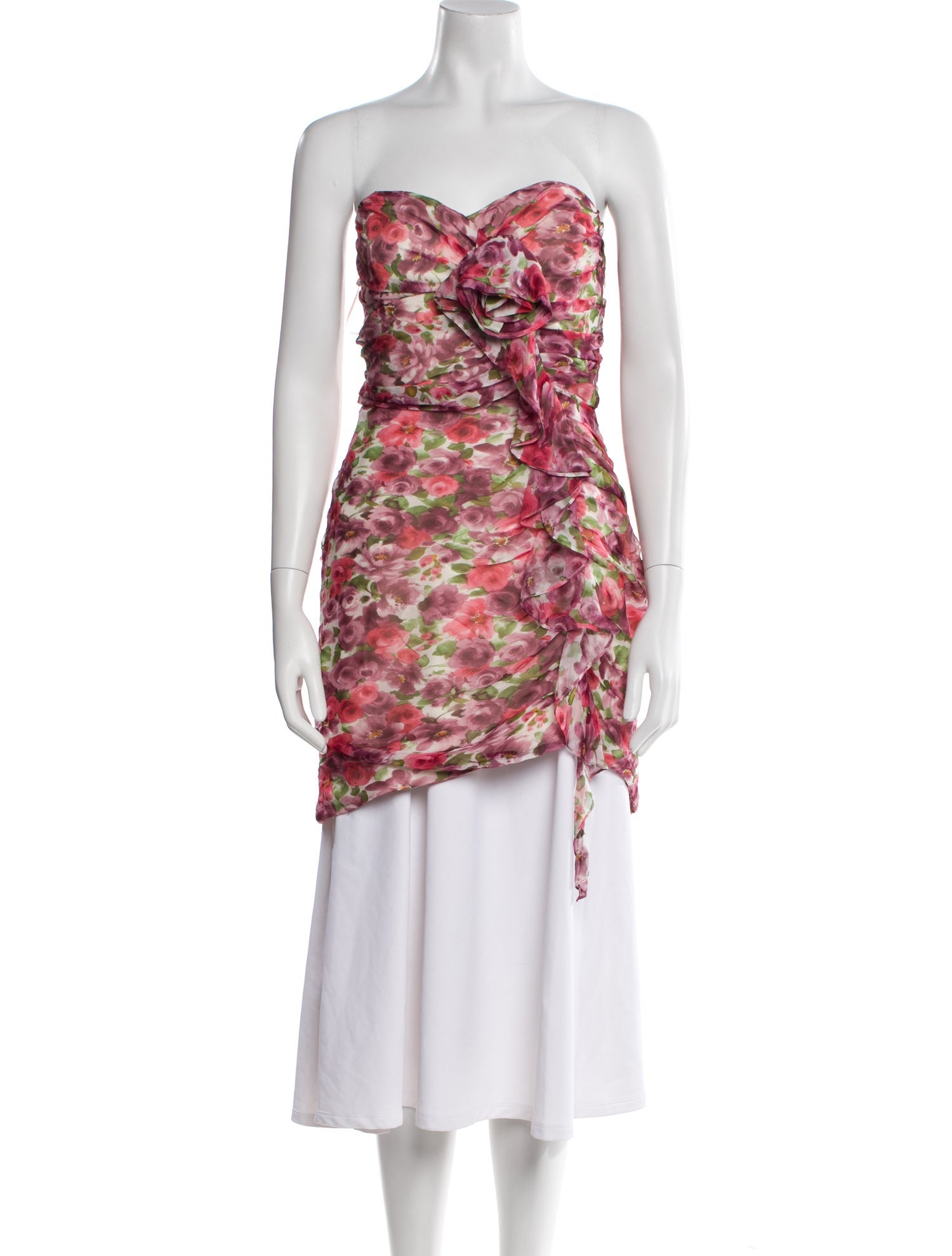 Alessandra Rich Silk Floral Print Tunic