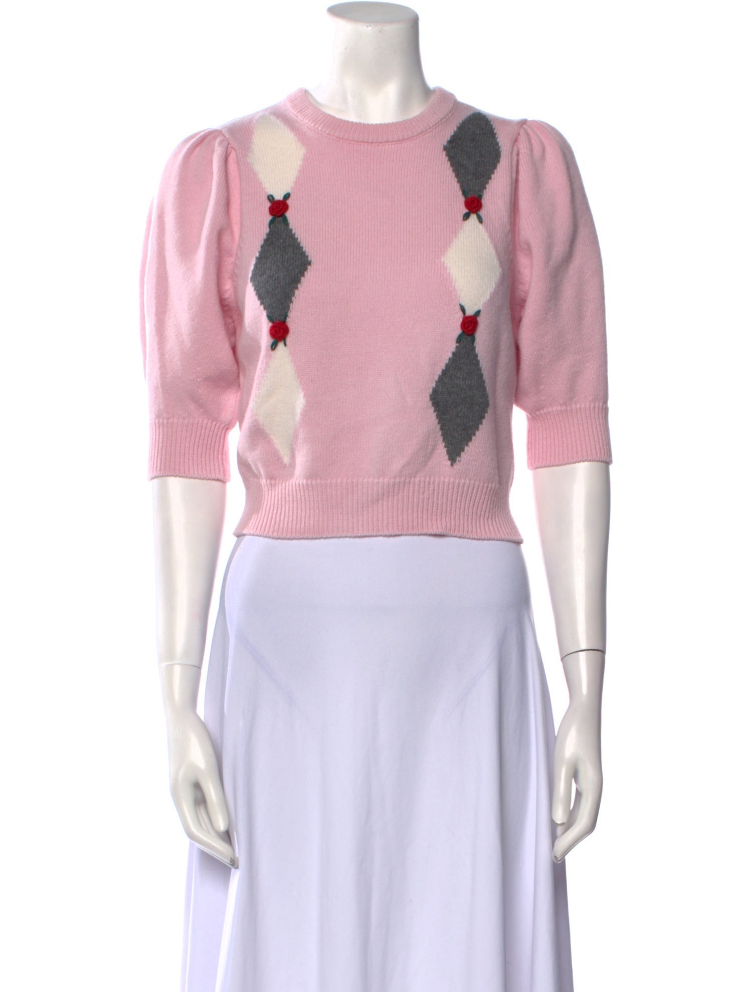 Alessandra Rich Wool Graphic Print Sweater