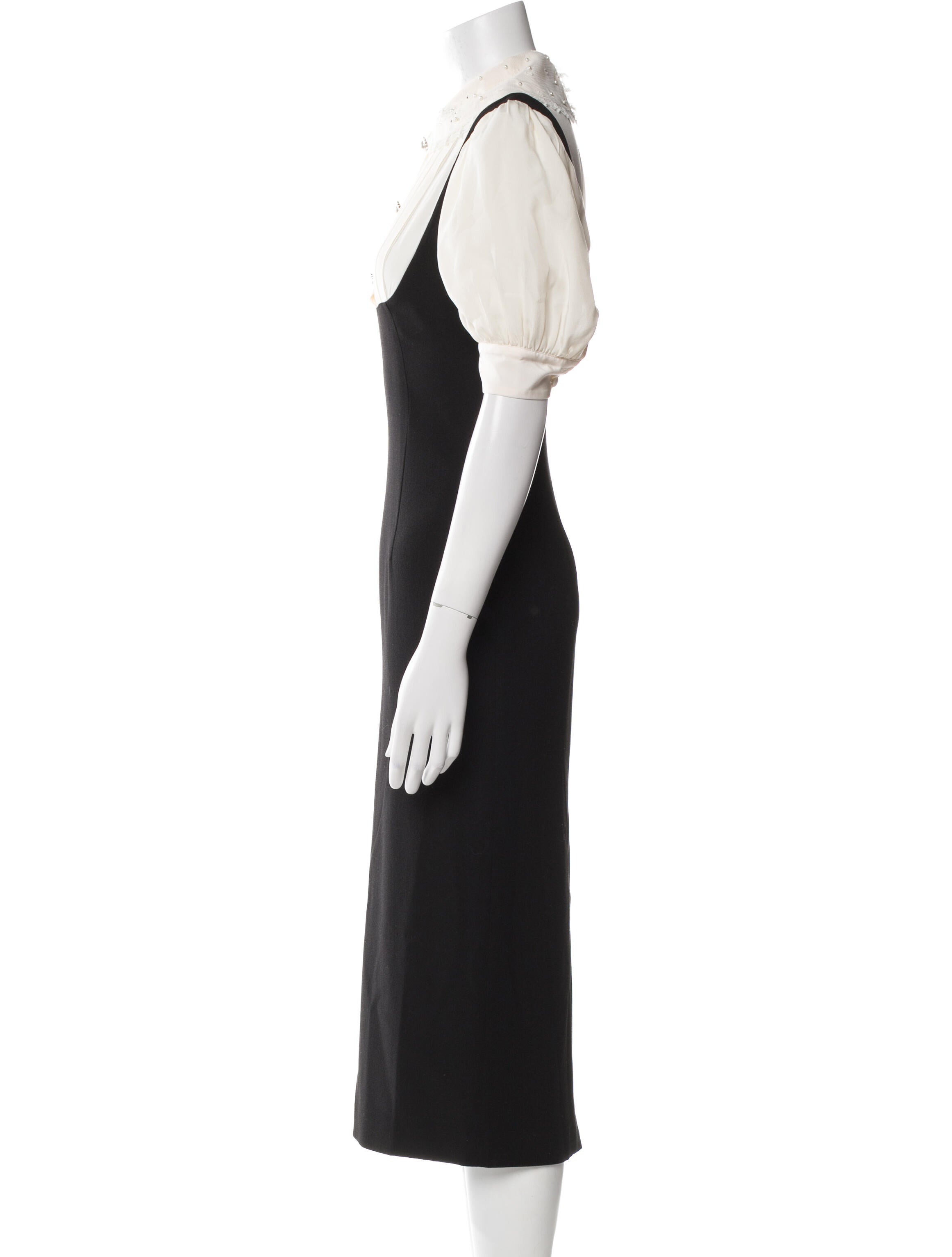 Alessandra Rich Virgin Wool Long Dress