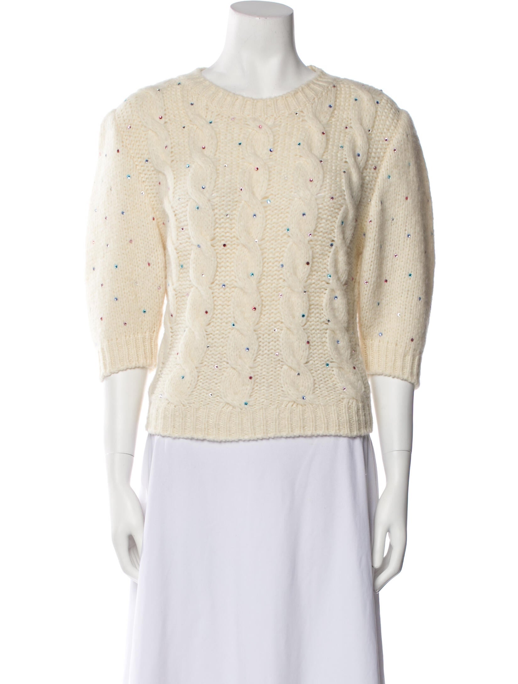 Alessandra Rich Alpaca Crew Neck Sweater