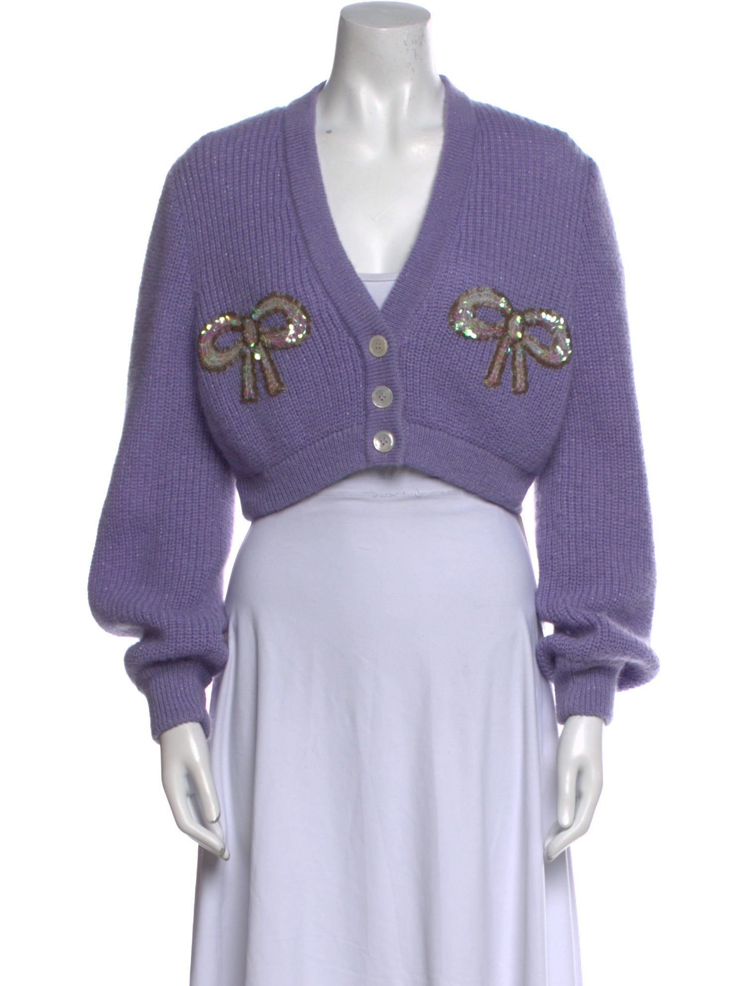 Alessandra Rich Mohair V-Neck Sweater