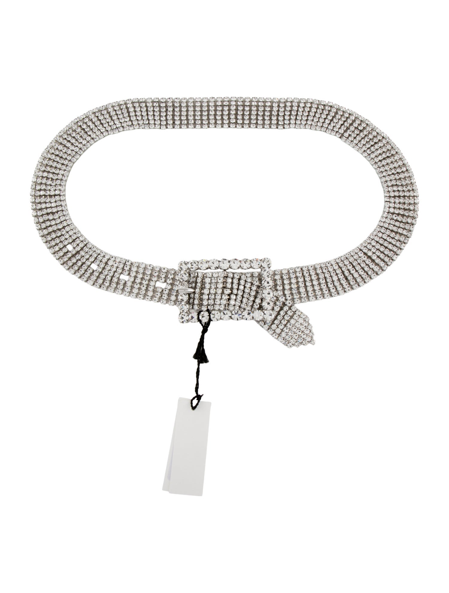 Alessandra Rich Metal Crystal Embellishments Waist Belt w/ Tags