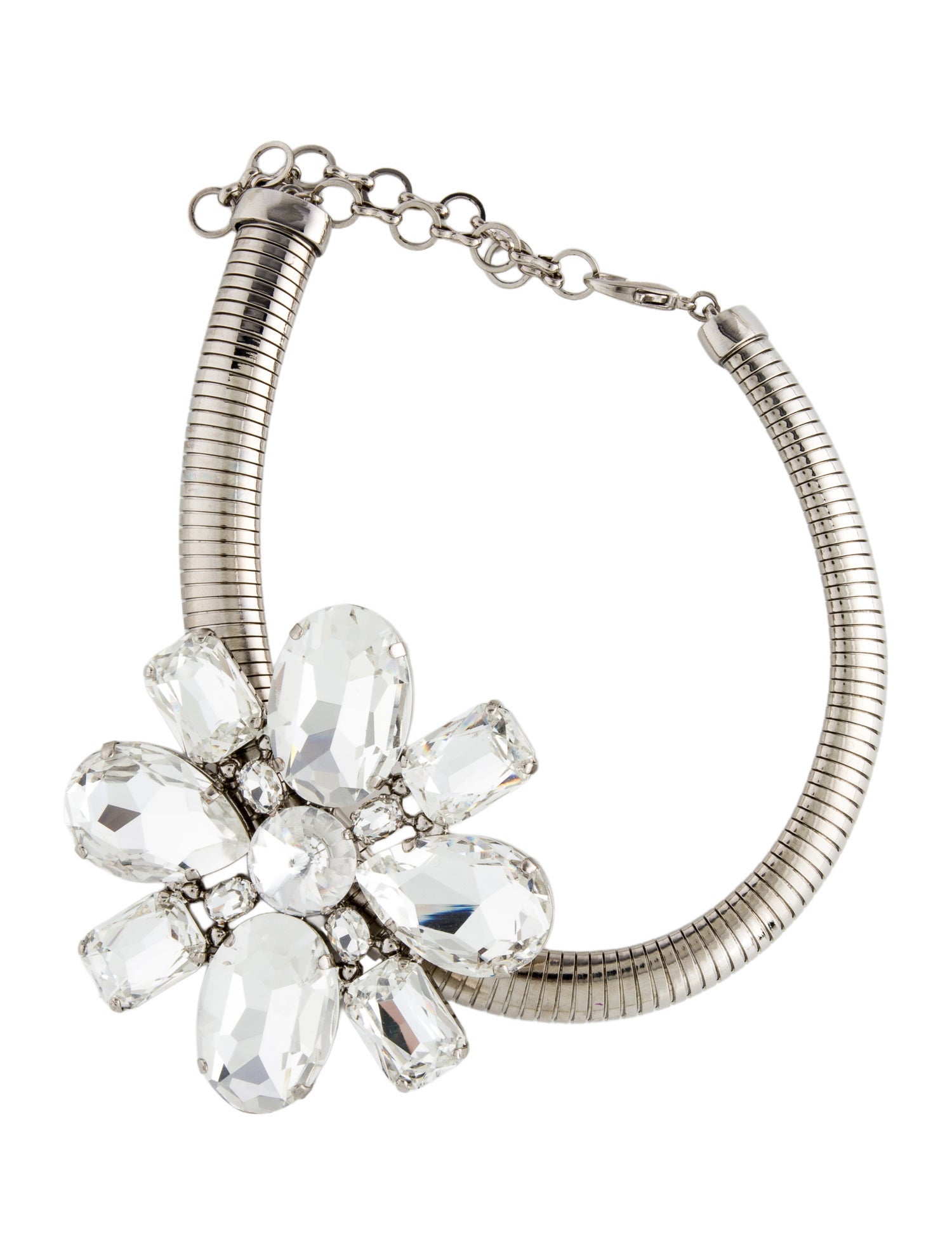 Alessandra Rich Crystal Flower Choker