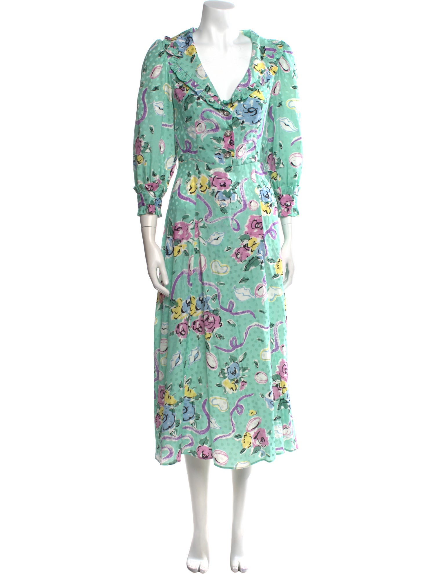 Alessandra Rich Silk Long Dress