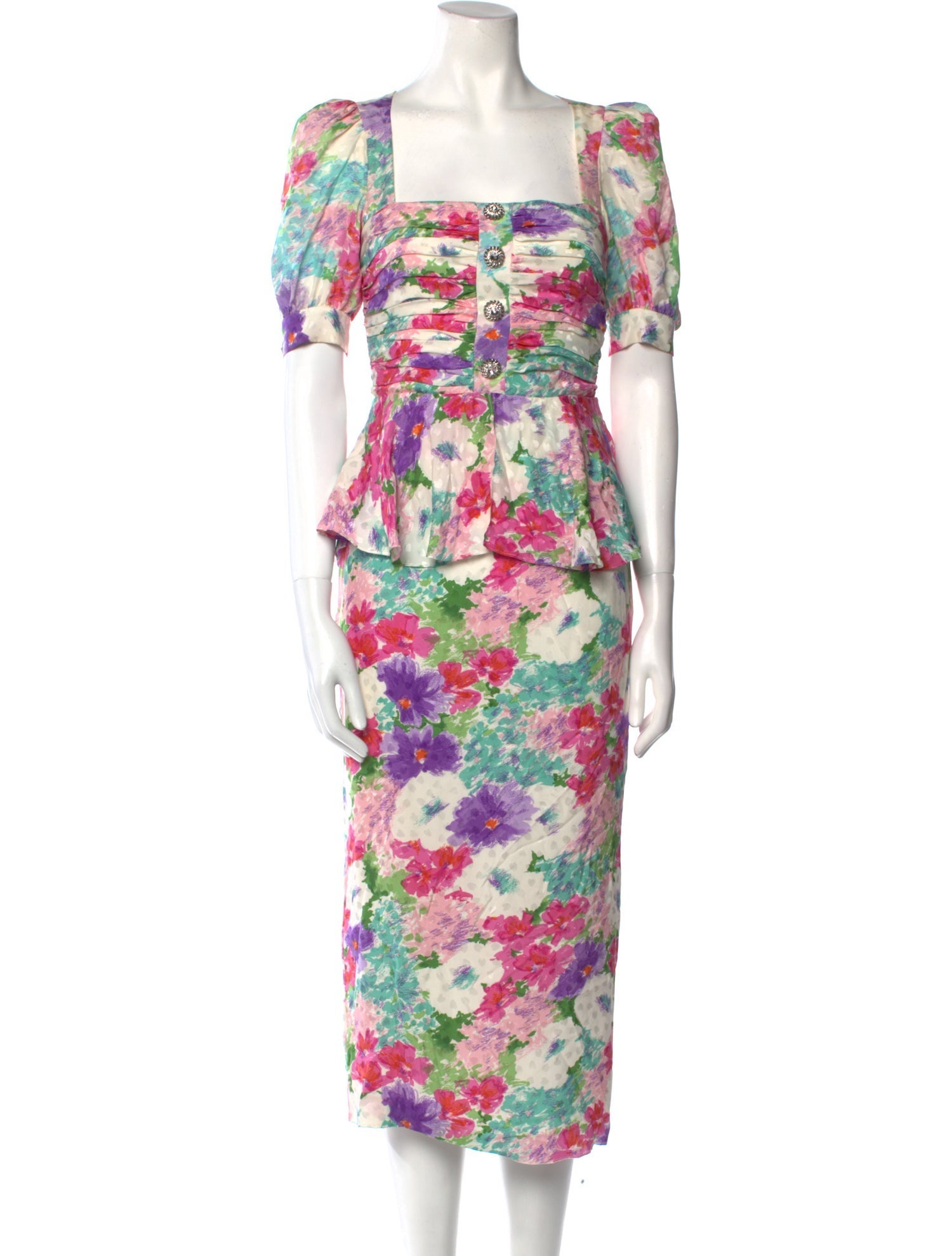 Alessandra Rich Silk Long Dress