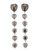 Alessandra Rich Long Crystal Heart Clip On Earrings