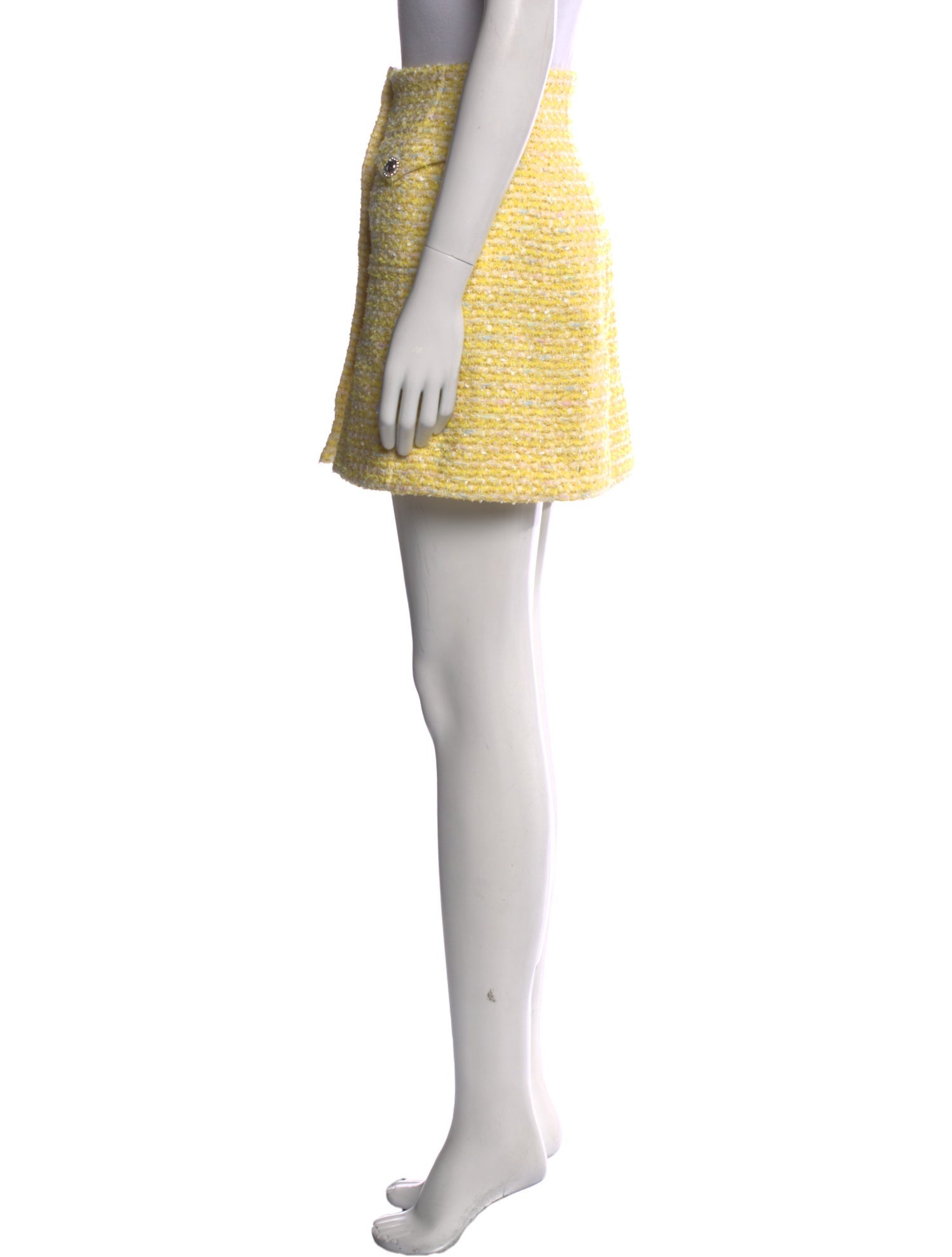 Alessandra Rich Tweed Pattern Mini Skirt