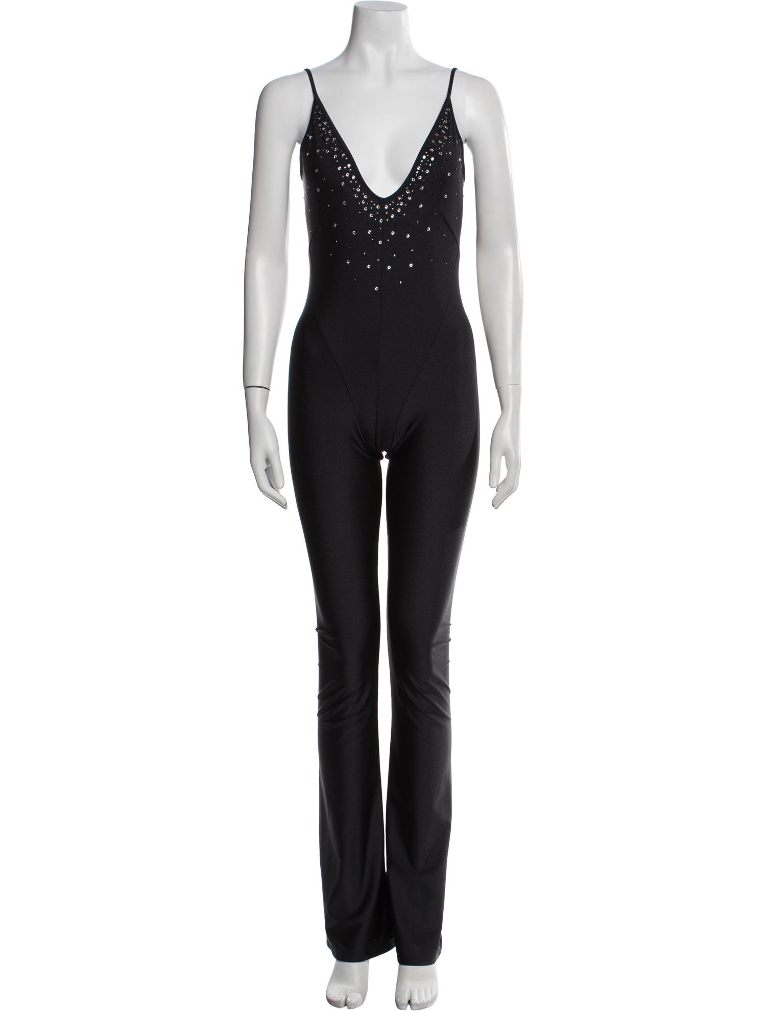 Alessandra Rich Plunge Neckline Jumpsuit