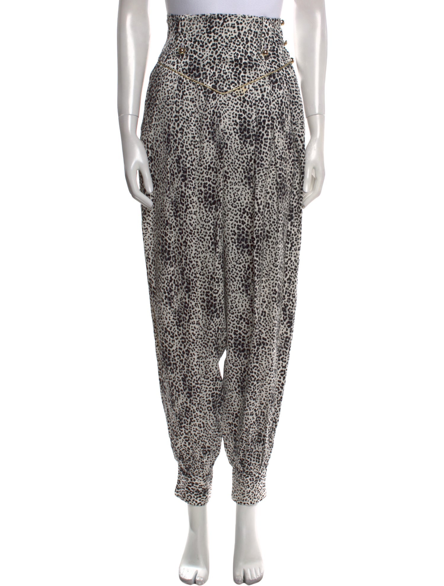 Alessandra Rich Silk Skinny Leg Pants