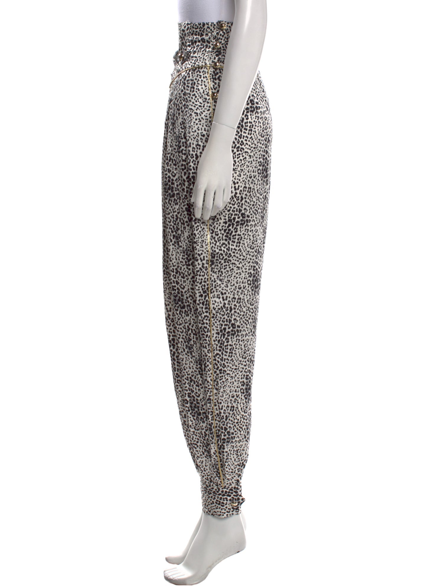 Alessandra Rich Silk Skinny Leg Pants