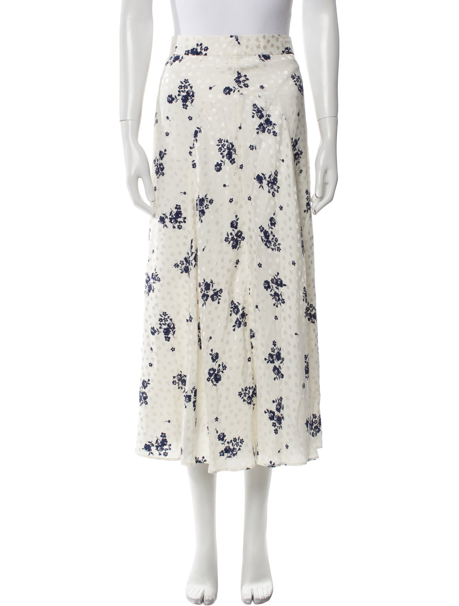 Alessandra Rich Floral Print Midi Length Skirt