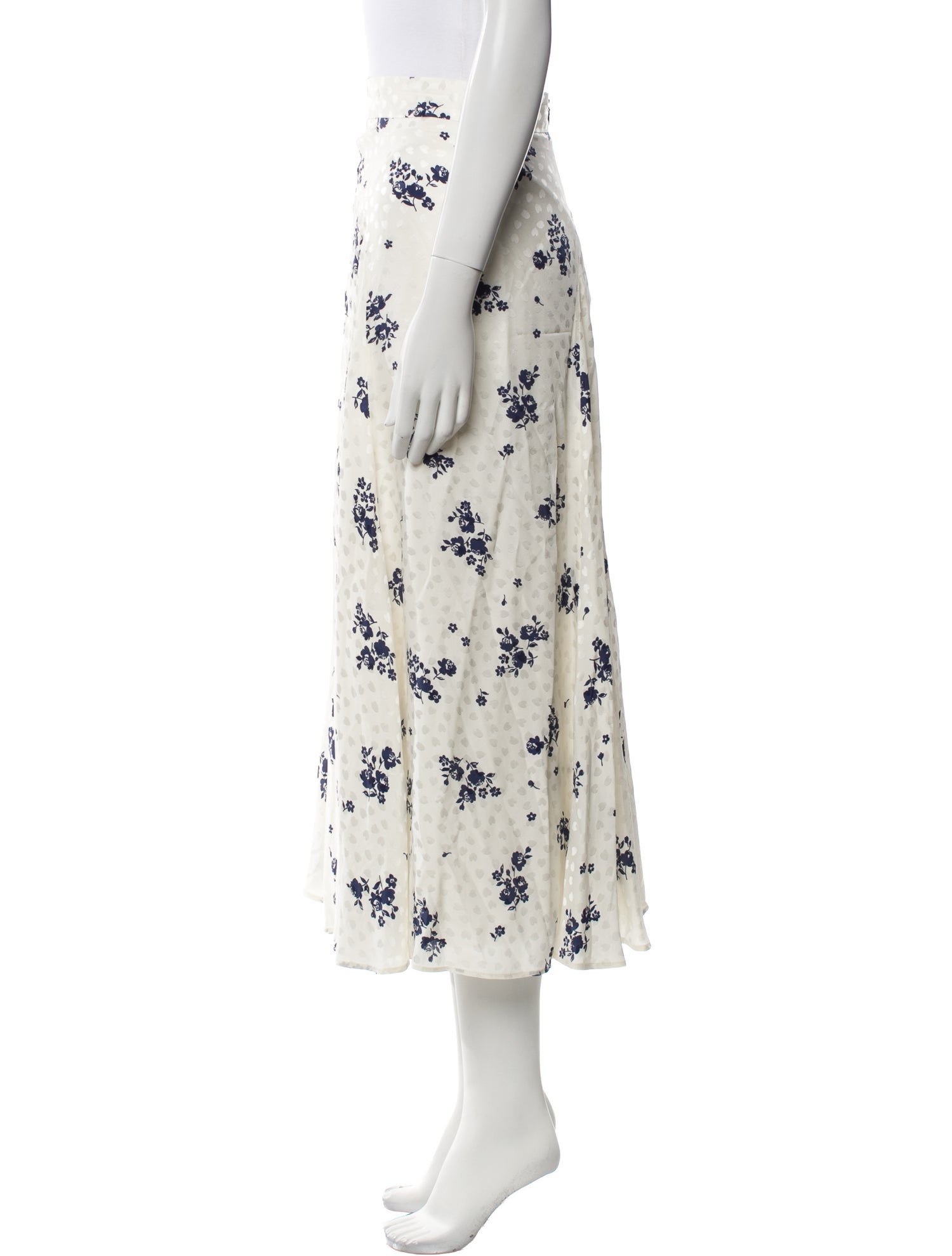 Alessandra Rich Floral Print Midi Length Skirt