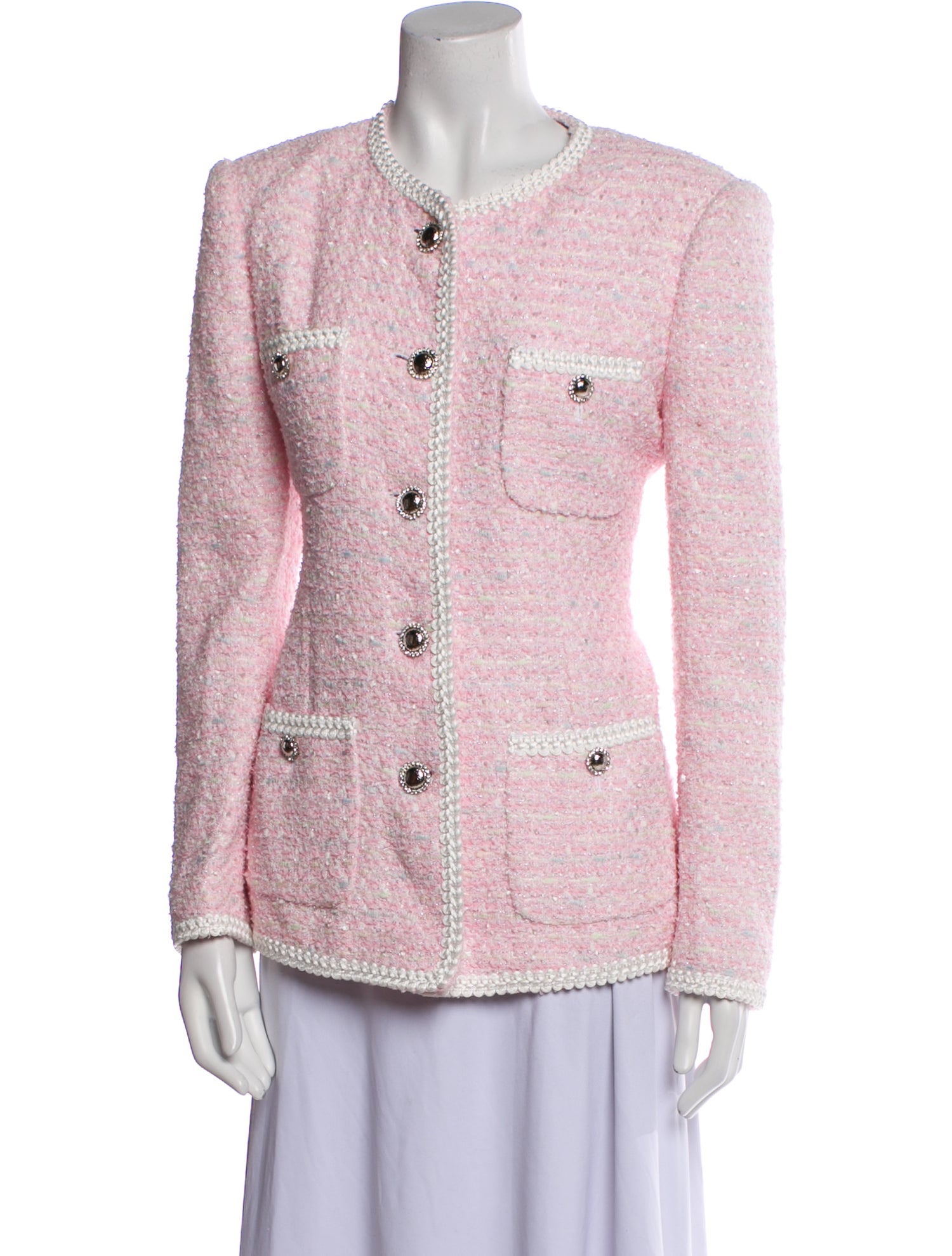 Alessandra Rich Tweed Pattern Evening Jacket