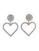 Alessandra Rich Crystal Heart Drop Clip On Earrings