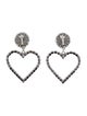 Alessandra Rich Crystal Heart Drop Clip On Earrings