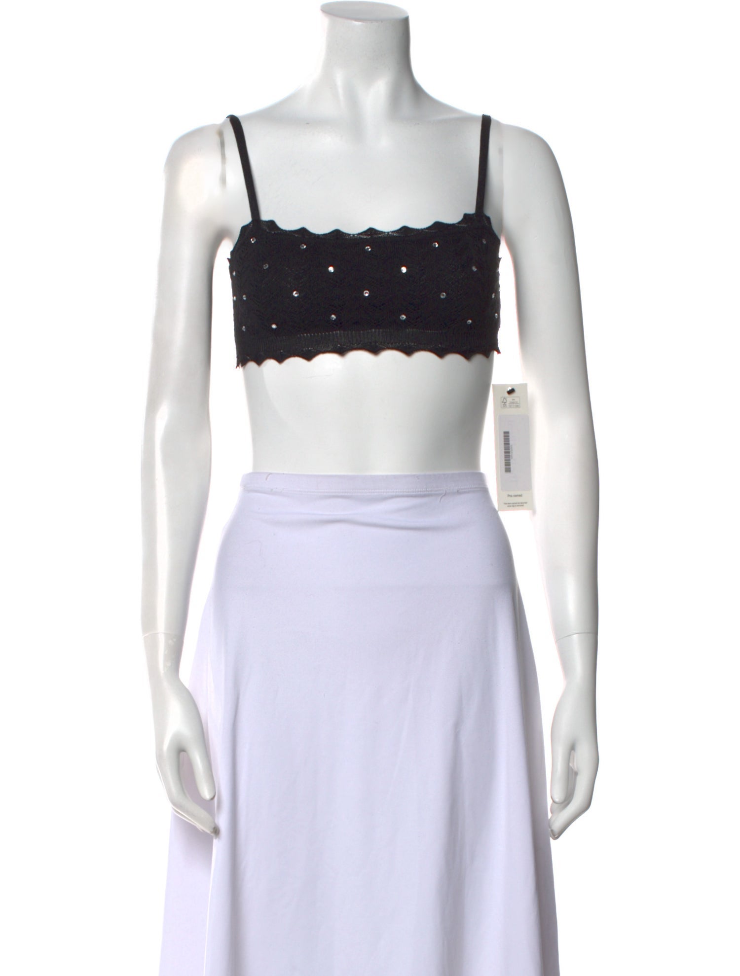 Alessandra Rich Square Neckline Sleeveless Crop Top