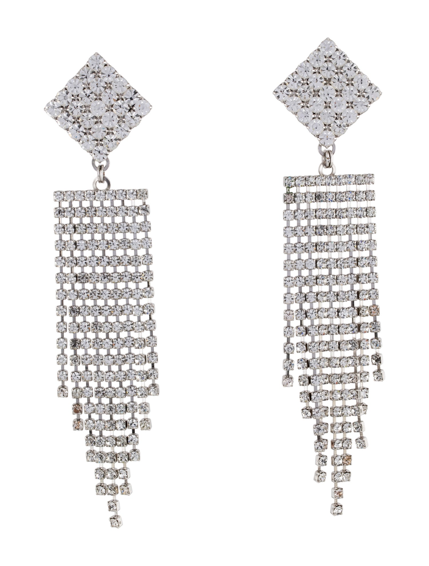 Alessandra Rich Crystal Waterfall Clip-On Earrings