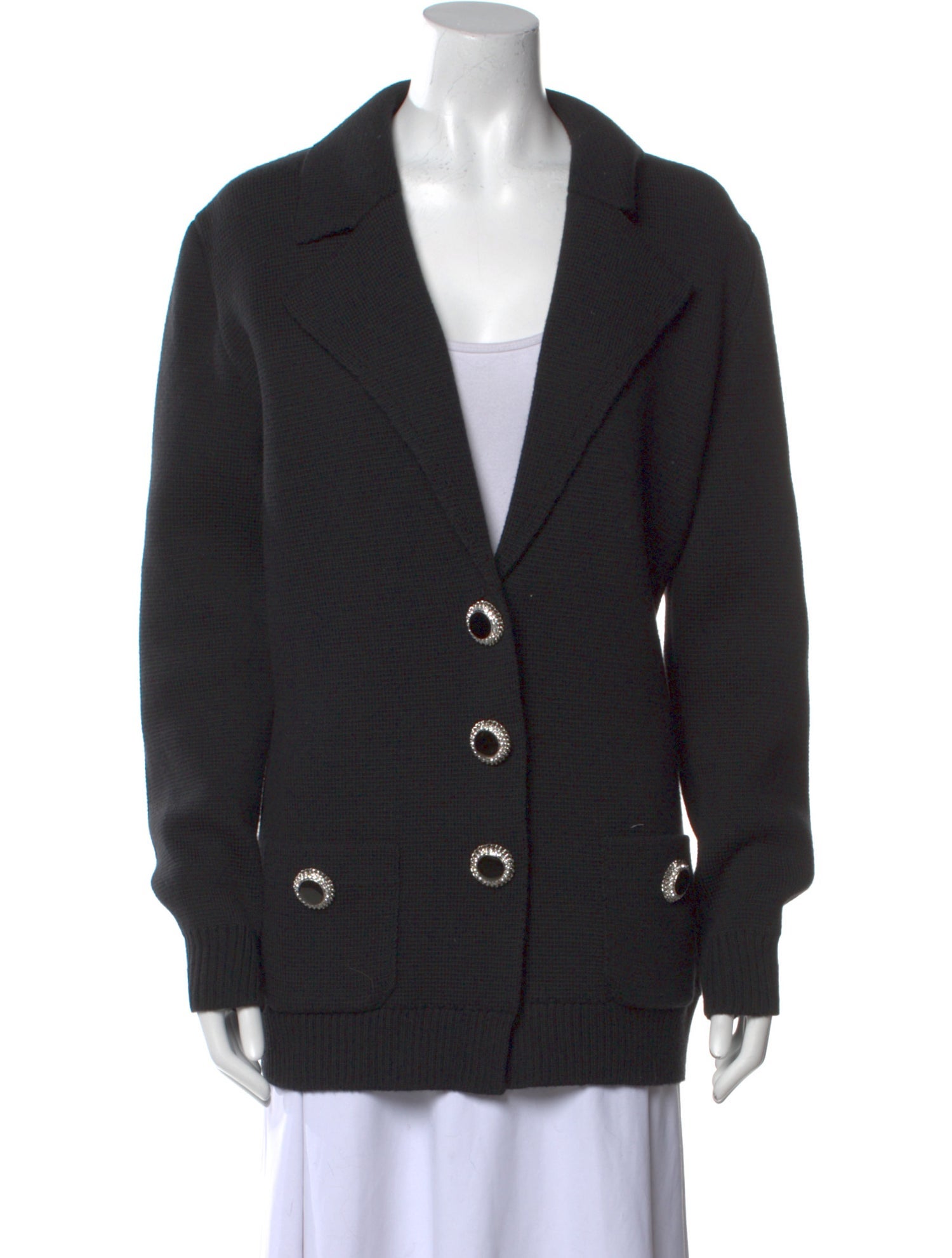 Alessandra Rich Fleece Plunge Neckline Sweater