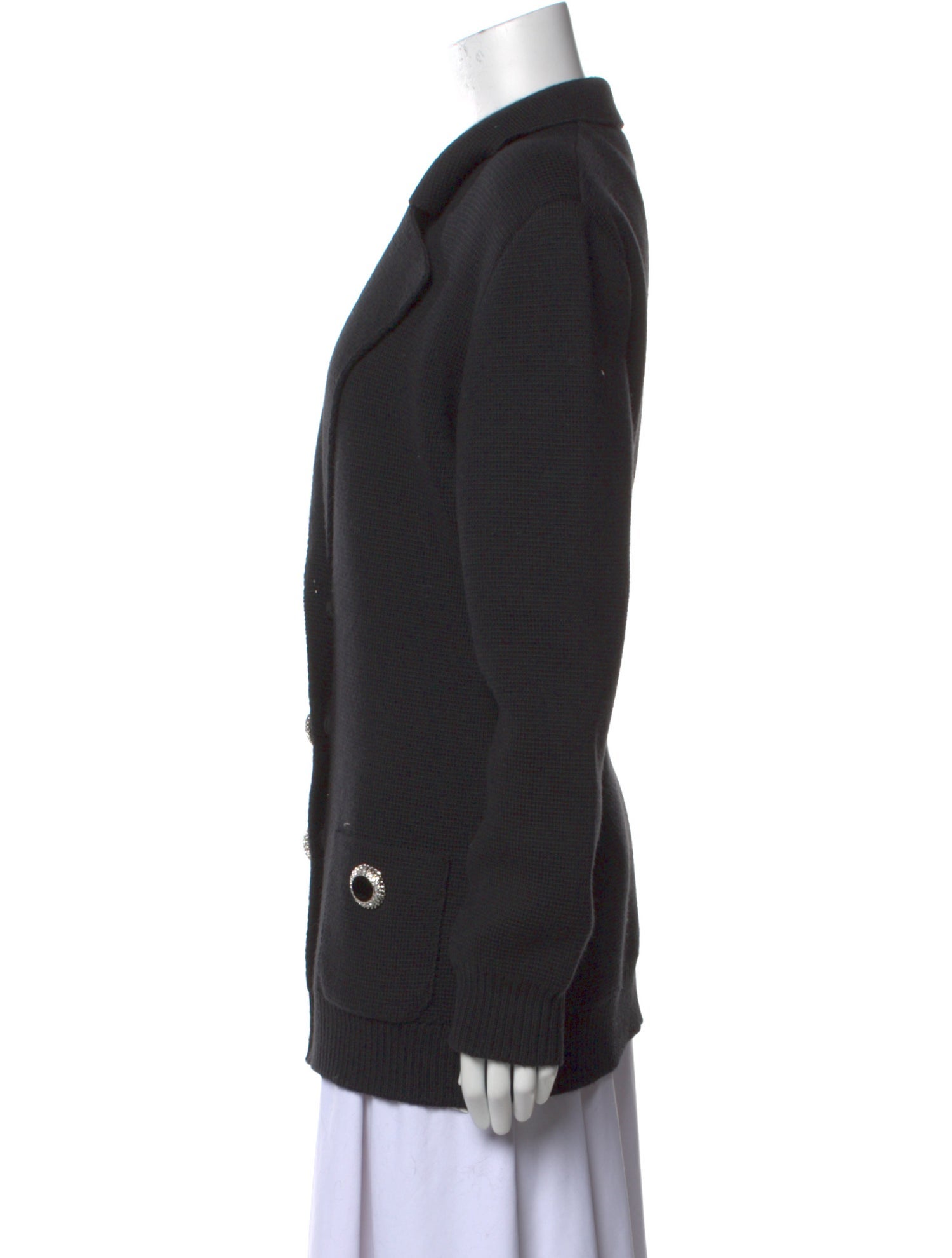 Alessandra Rich Fleece Plunge Neckline Sweater