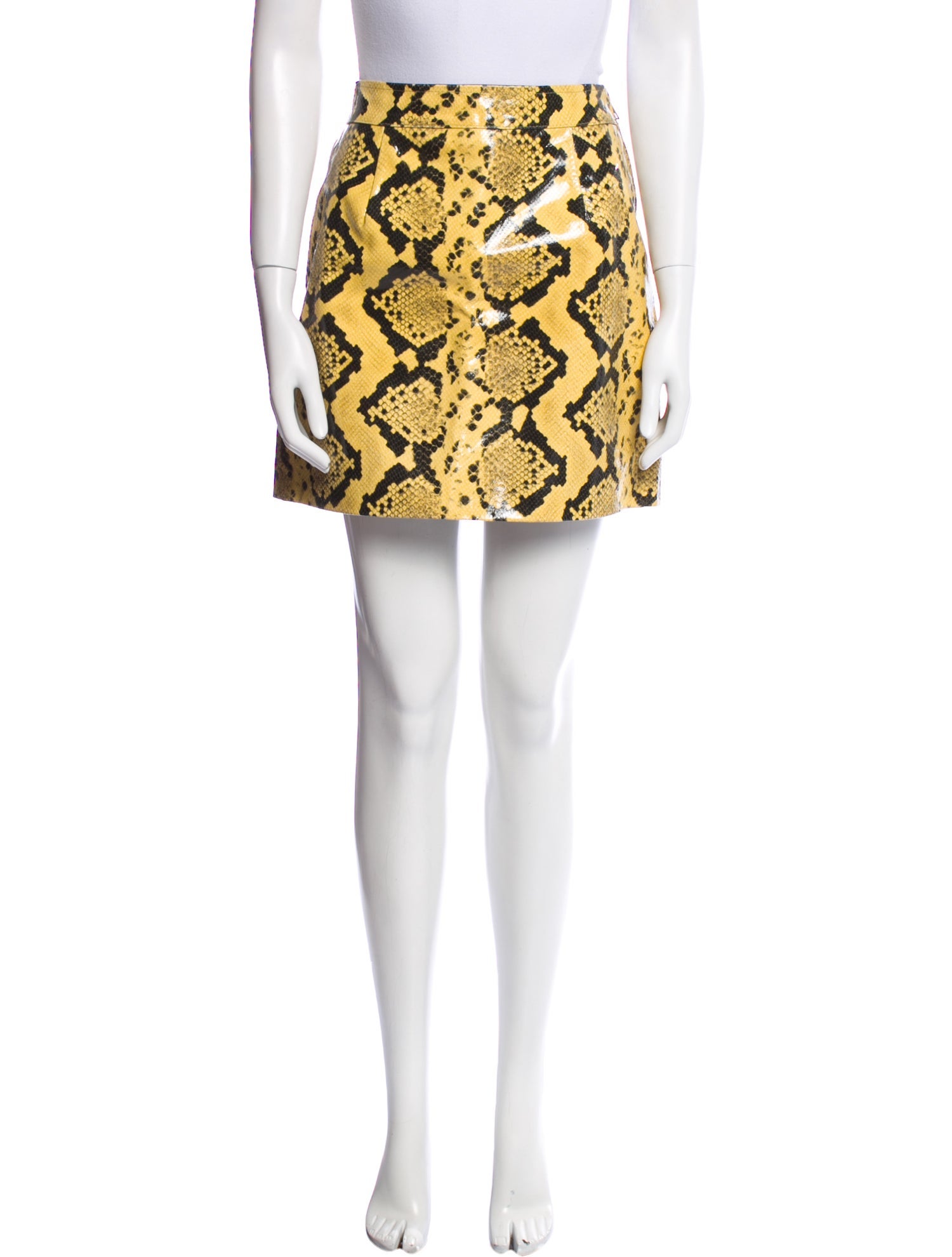 Alessandra Rich Embossed Leather Mini Skirt