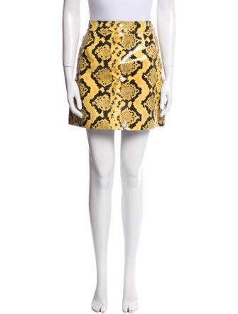 Alessandra Rich Embossed Leather Mini Skirt