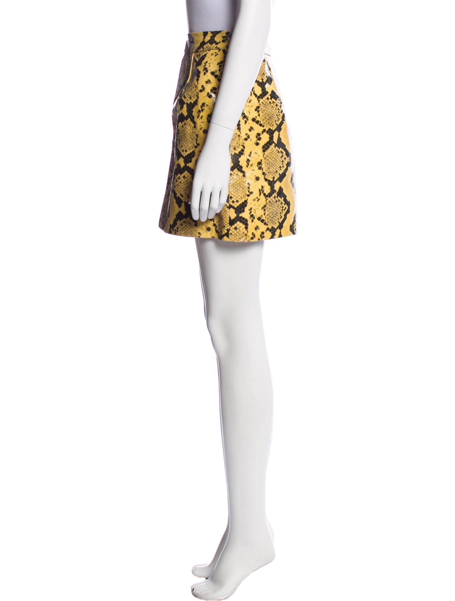 Alessandra Rich Embossed Leather Mini Skirt