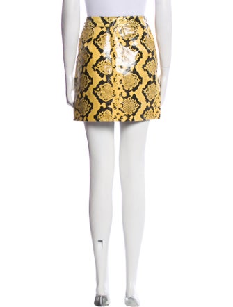 Alessandra Rich Embossed Leather Mini Skirt