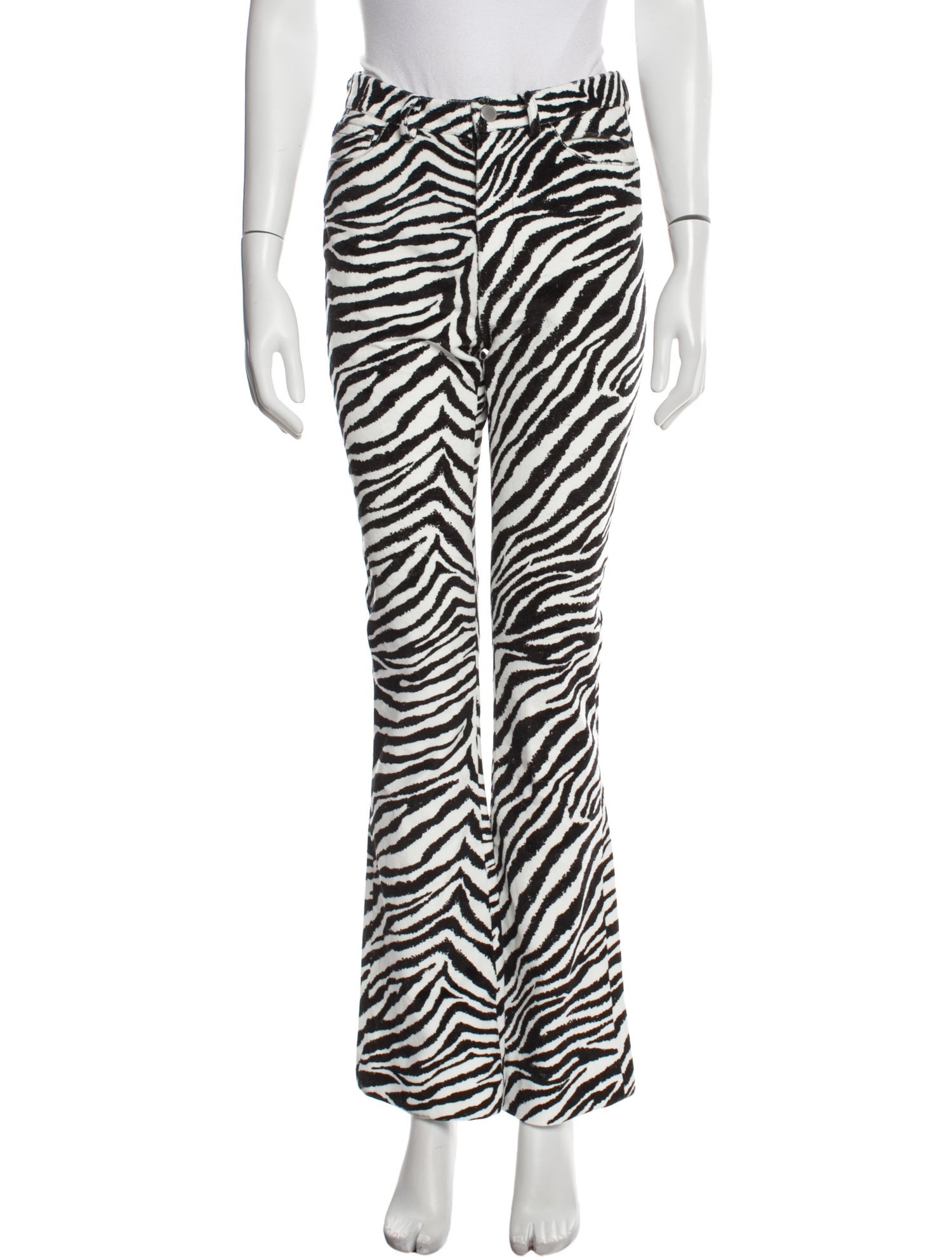 Alessandra Rich Animal Print Wide Leg Pants