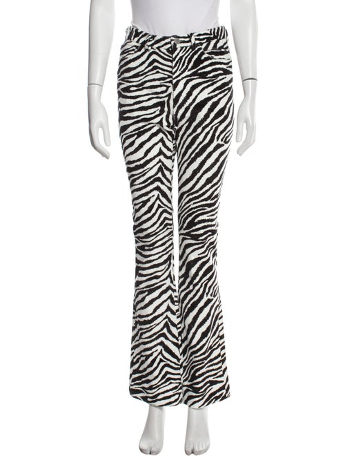 Alessandra Rich Animal Print Wide Leg Pants