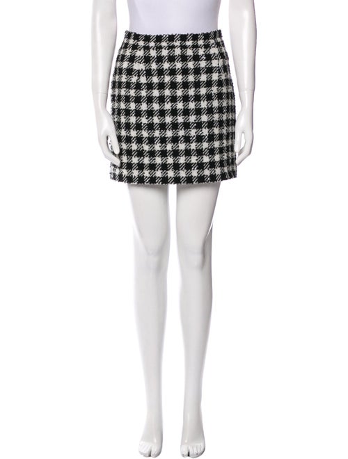 Alessandra Rich Plaid Print Mini Skirt