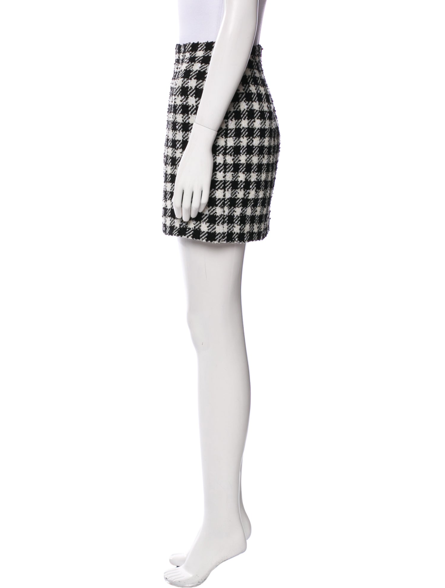 Alessandra Rich Plaid Print Mini Skirt