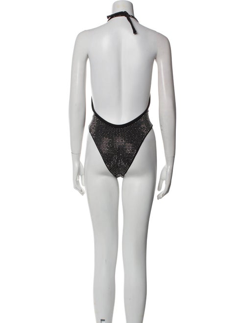 Alessandra Rich Crystal Embellishments One-Piece