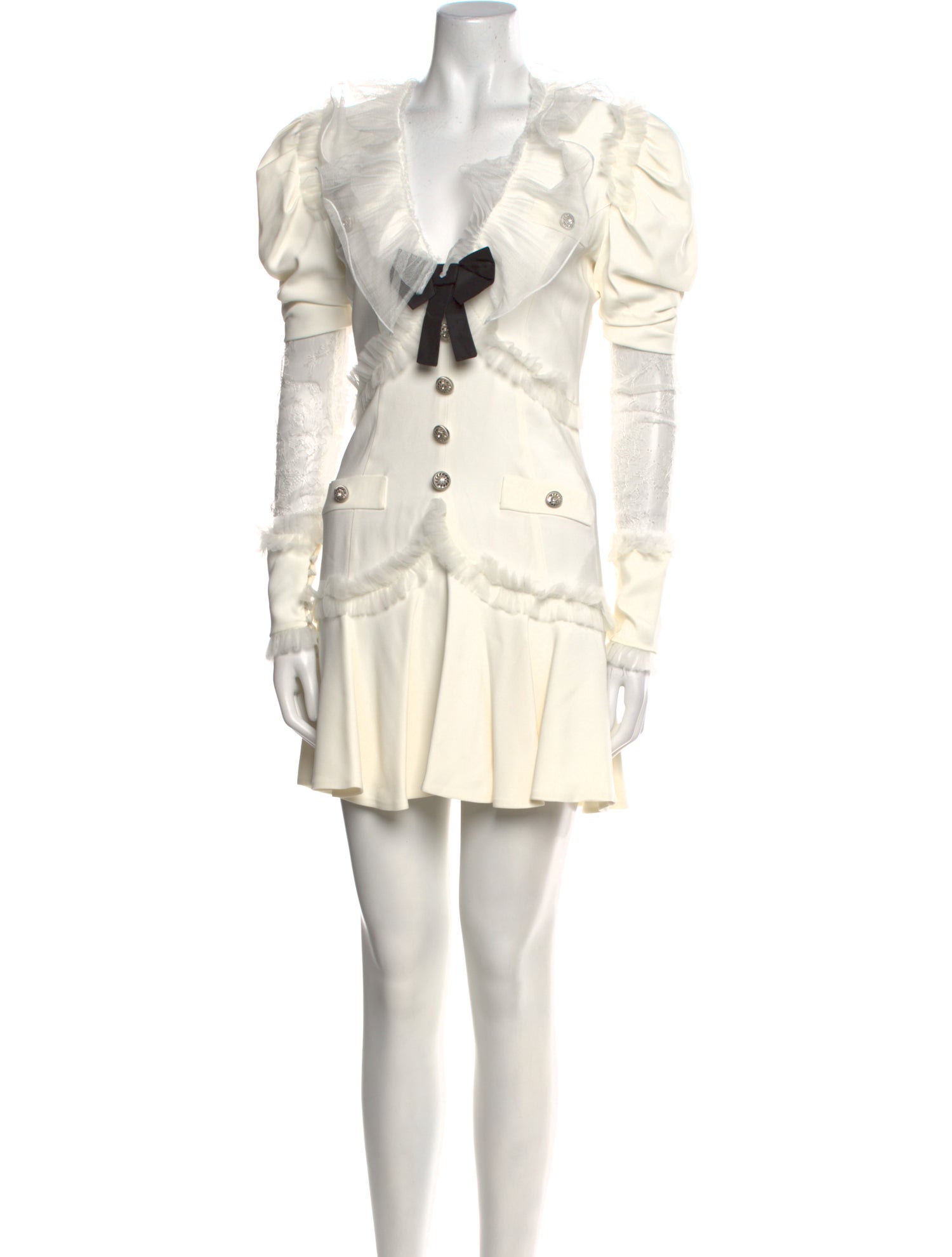 Alessandra Rich V-Neck Mini Dress