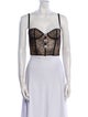 Alessandra Rich Lace Pattern Square Neckline Crop Top
