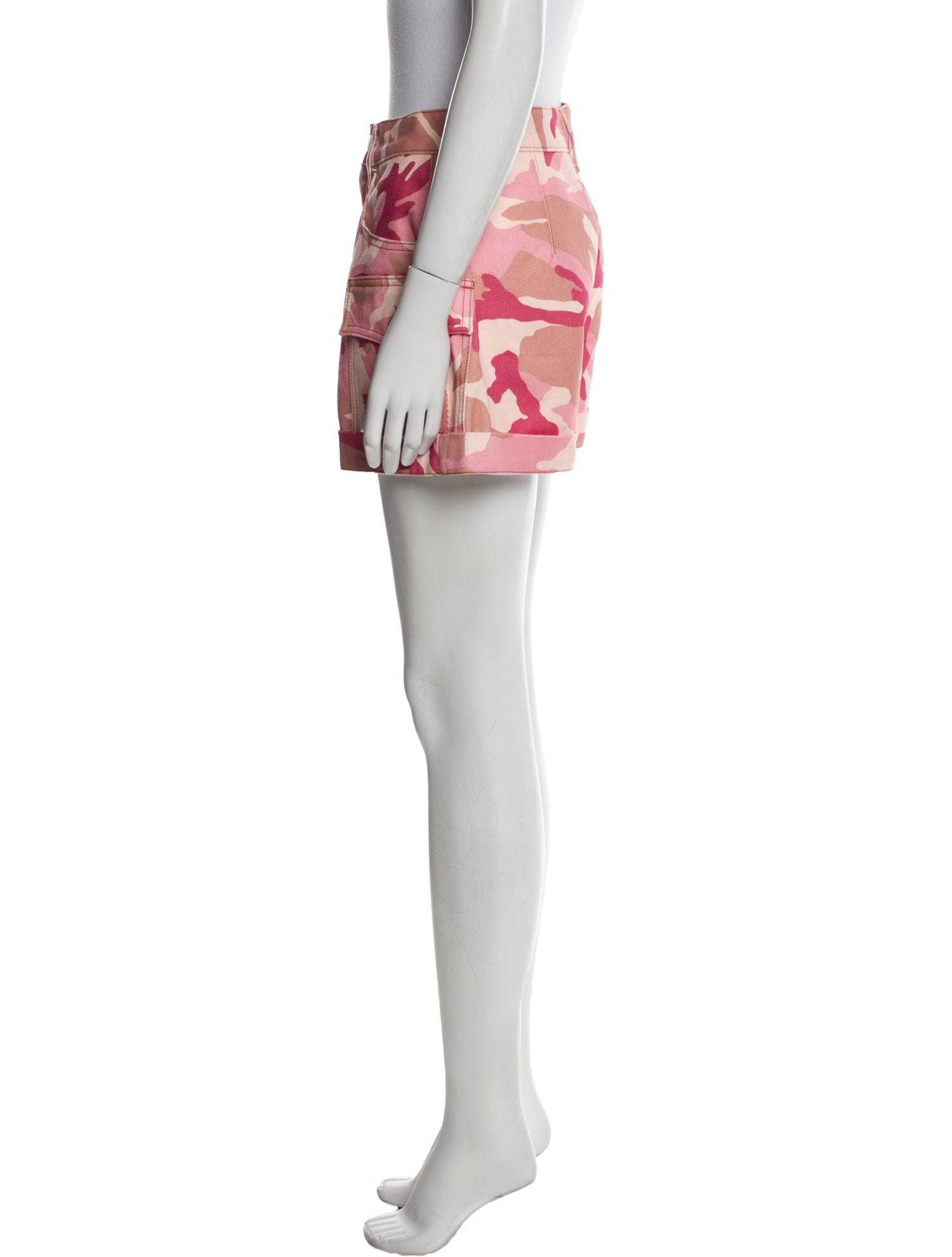 Alessandra Rich Camouflage Print Mini Shorts