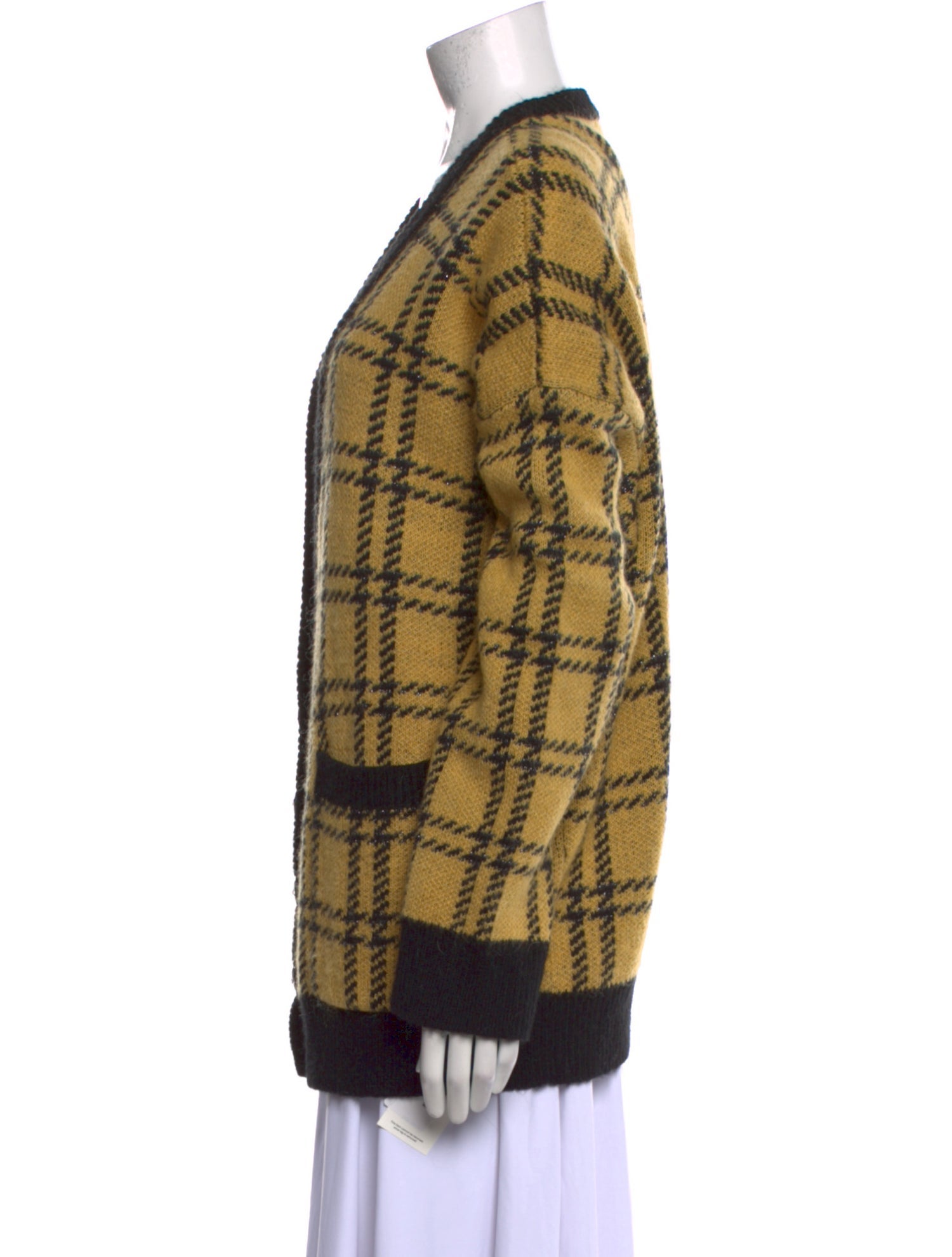 Alessandra Rich Mohair Plaid Print Sweater