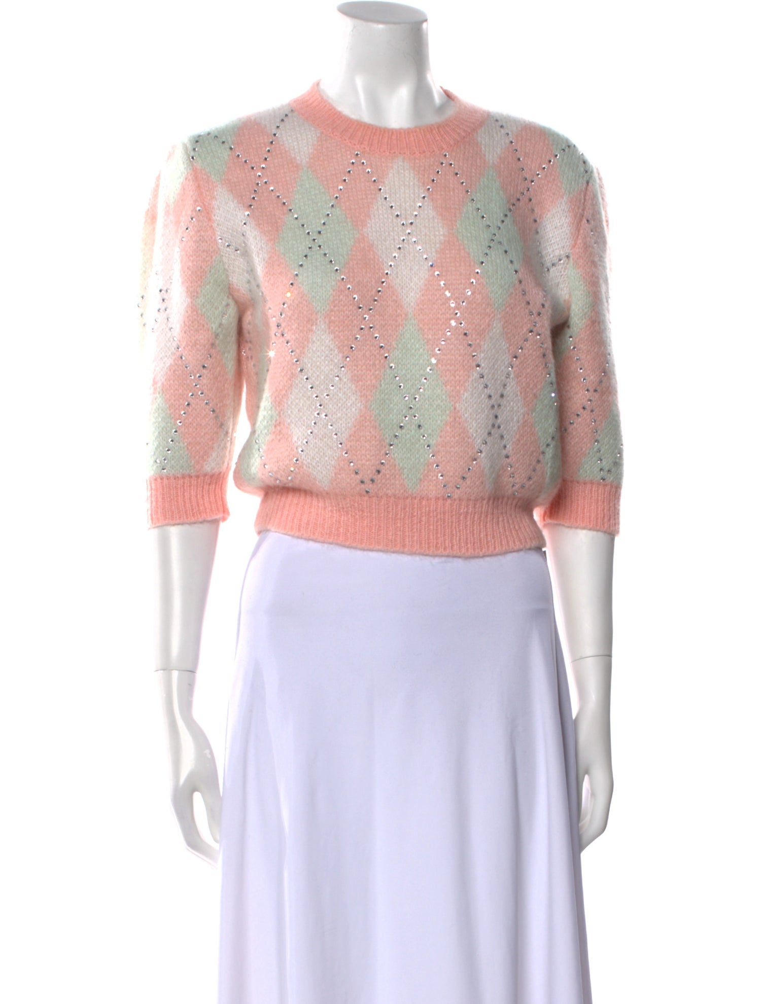Alessandra Rich Mohair Printed Sweater